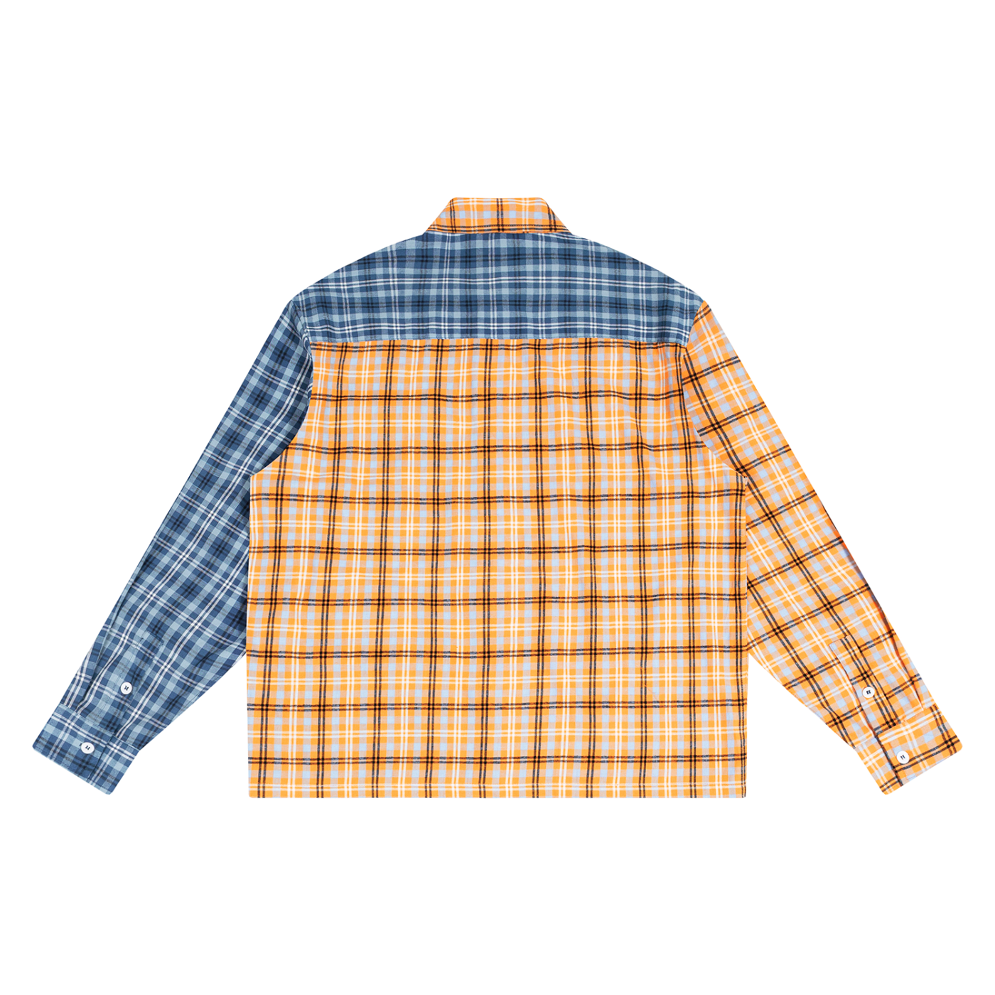 Unisex Oversized Plaid Color Block Shirt