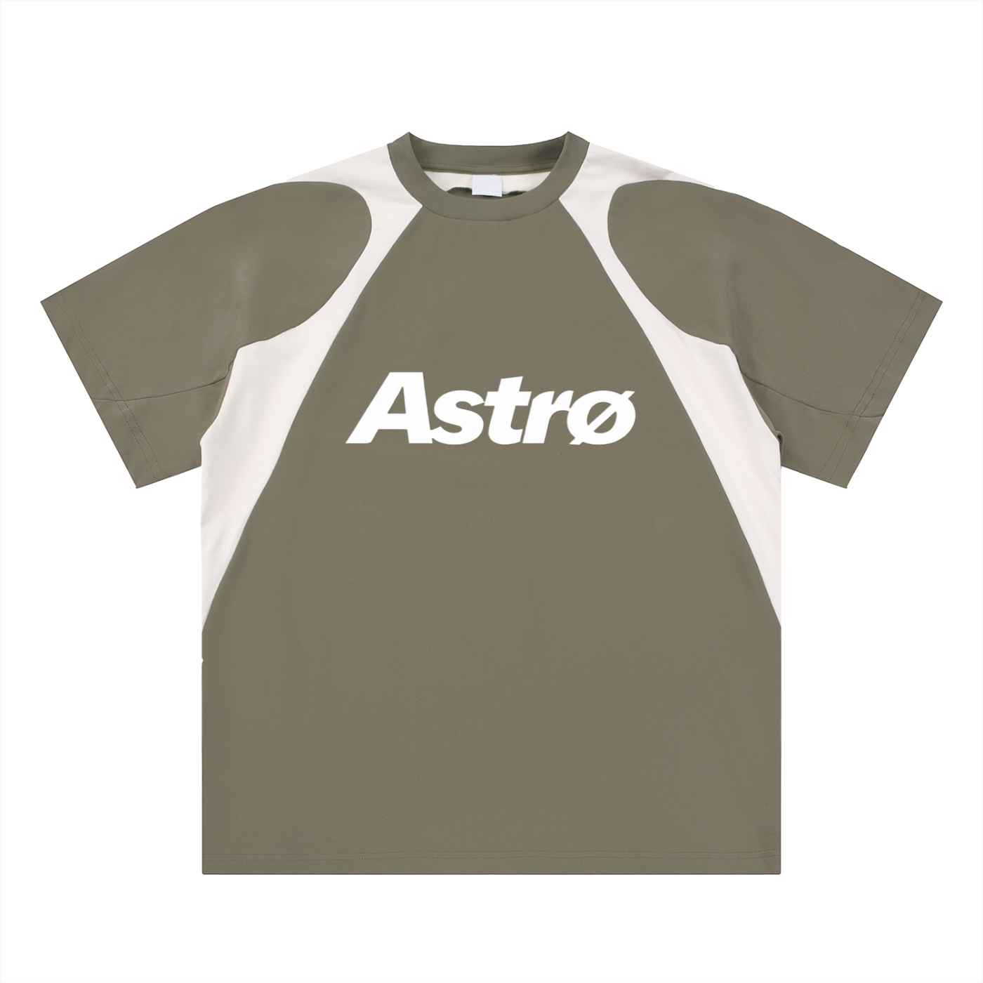 Contrast Panel Cotton T-Shirt