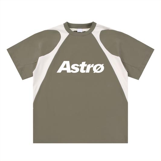 Contrast Panel Cotton T-Shirt