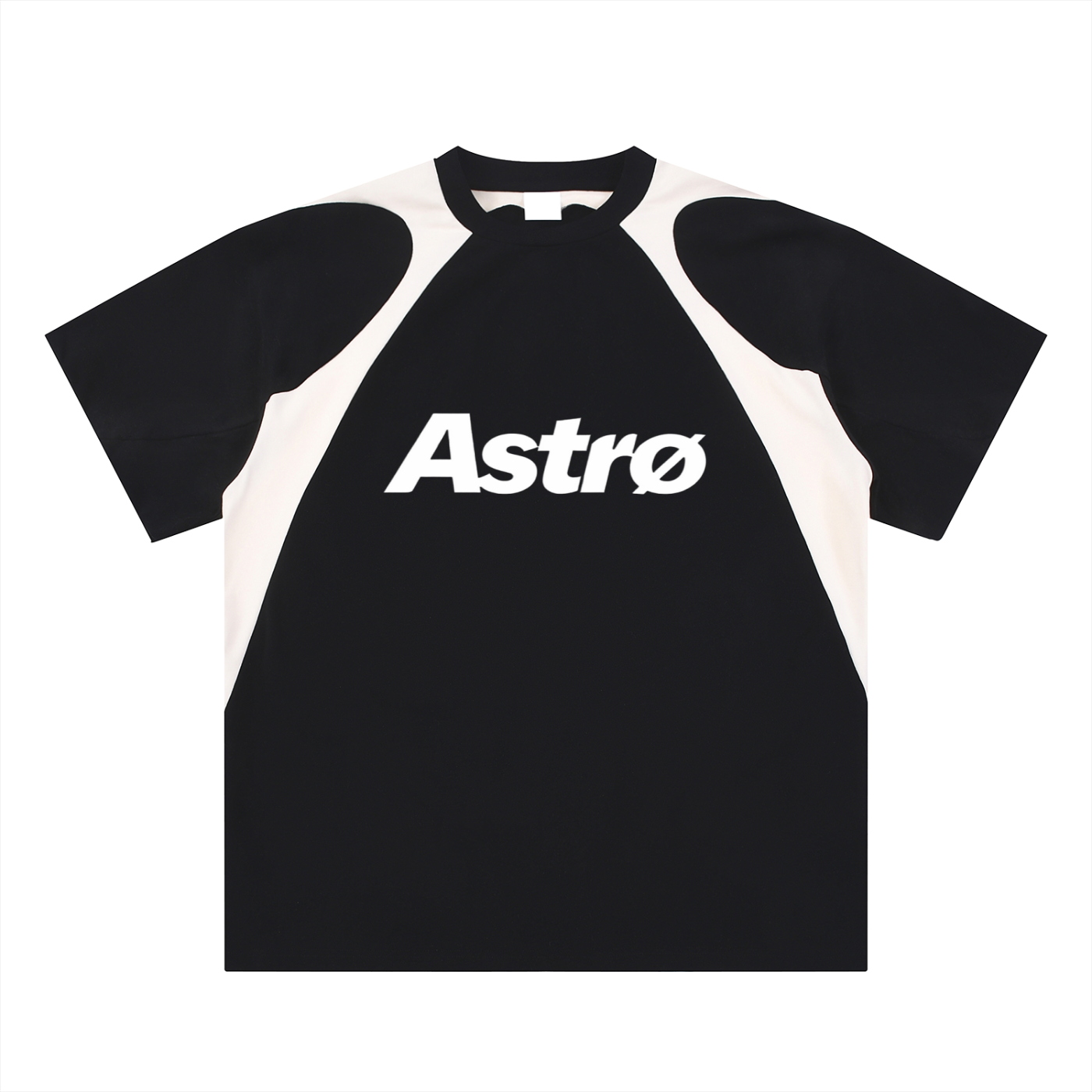 Contrast Panel Cotton T-Shirt
