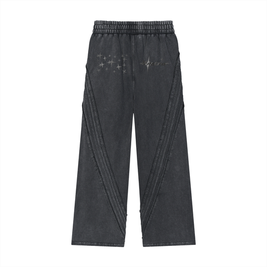 Snow Washed Tape Raw Edge Sweatpants