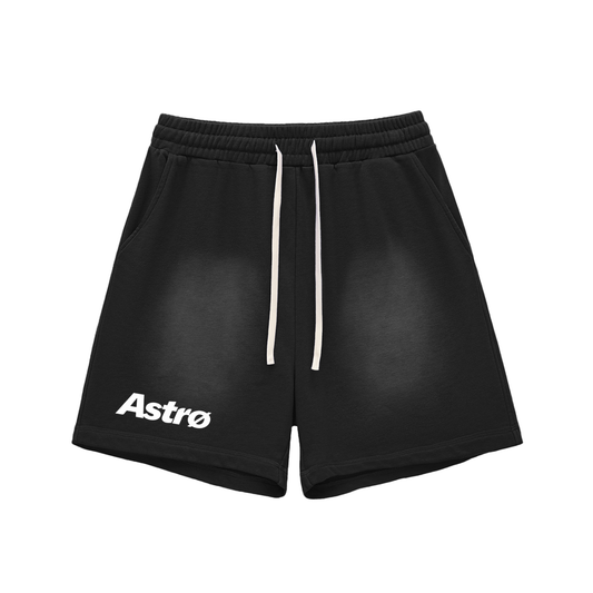 Sun Fade Raw Edge Cotton Shorts