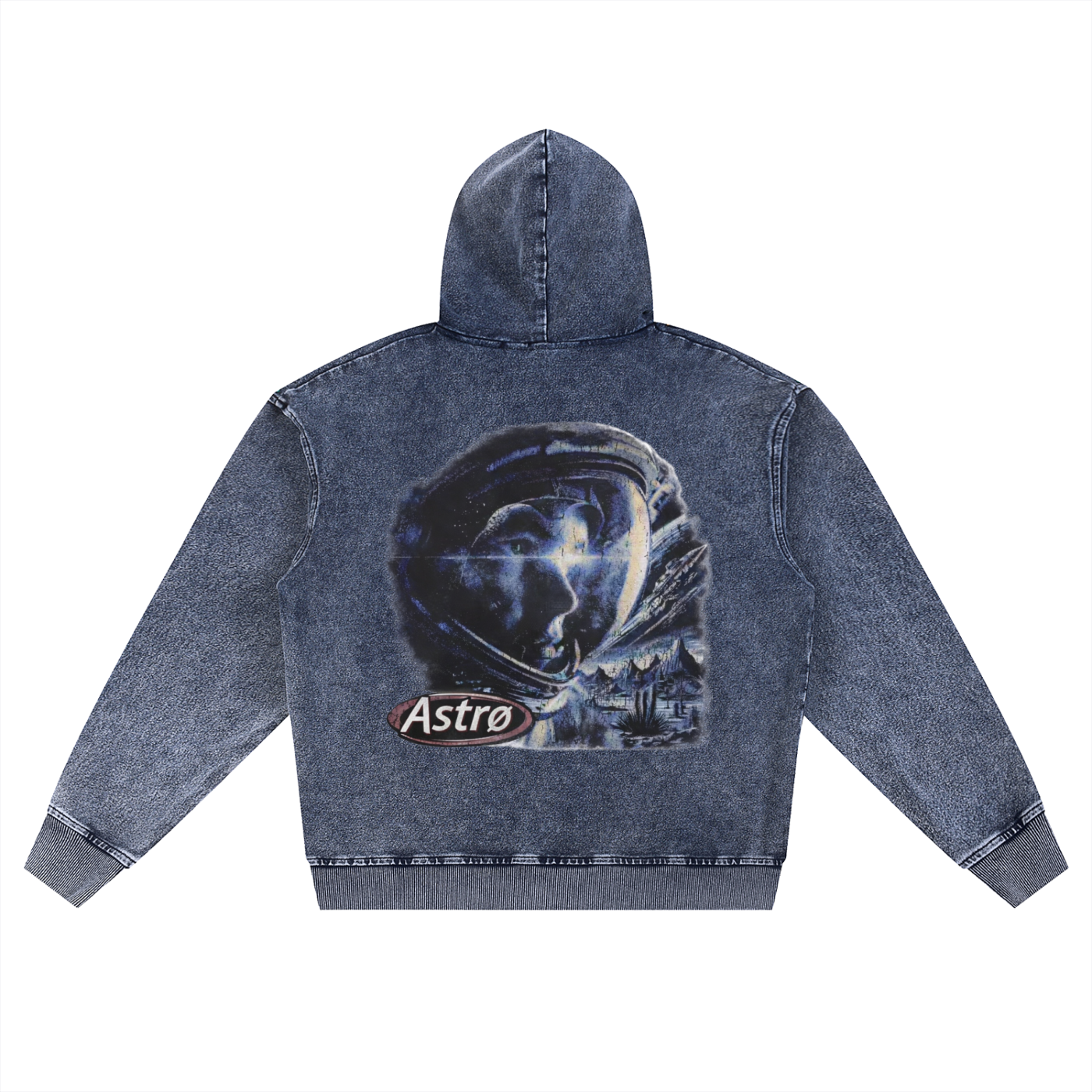 Snow Wash Oversized Zip-Up Hoodie