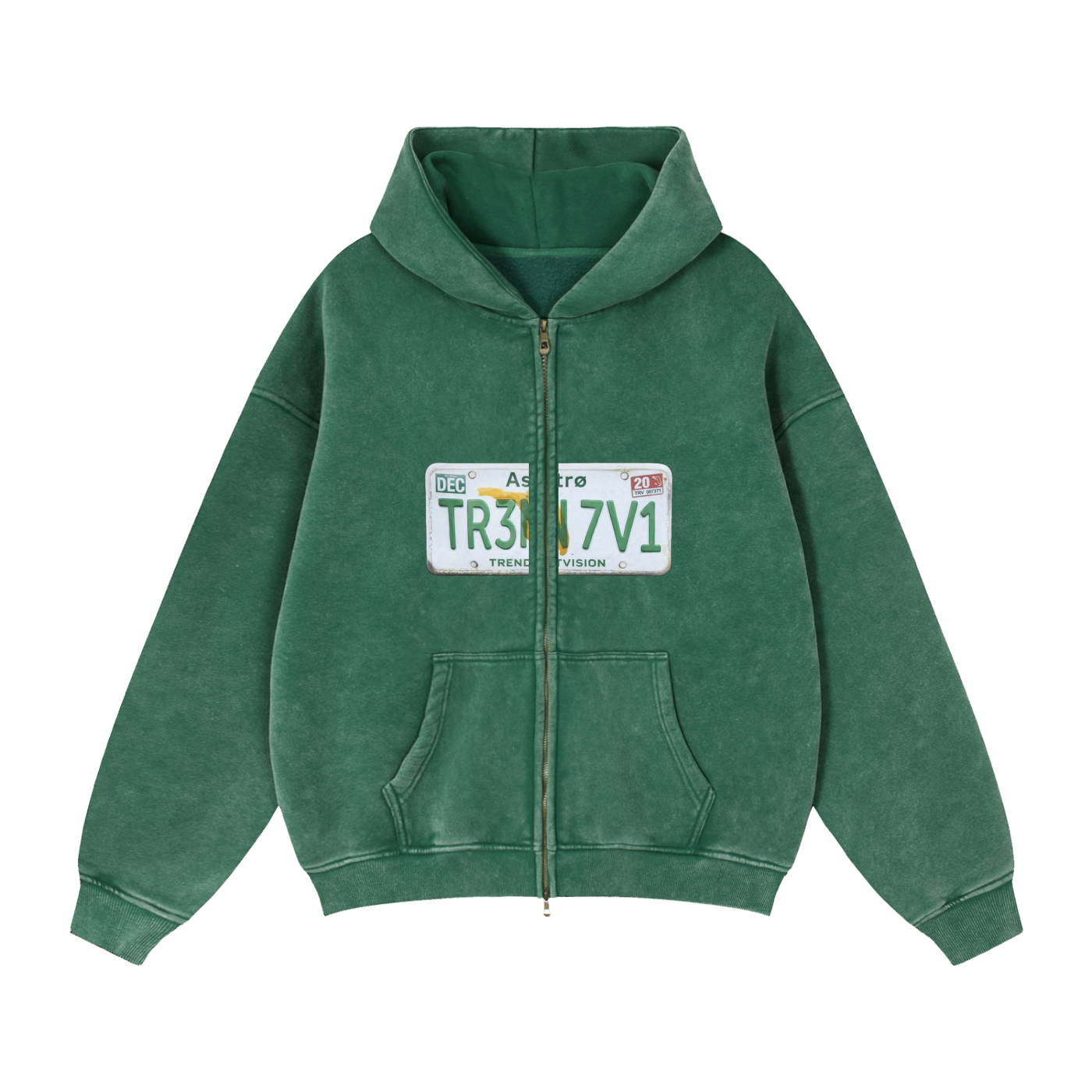 Zip-Through Boxy Fleece Hoodie