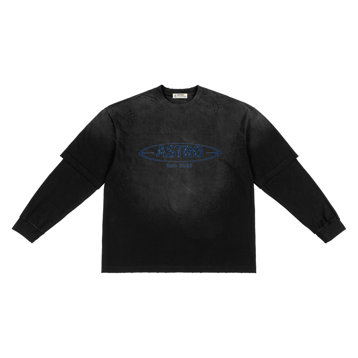 Sunfade Hand-Frayed Faux Two-Piece T-Shirt
