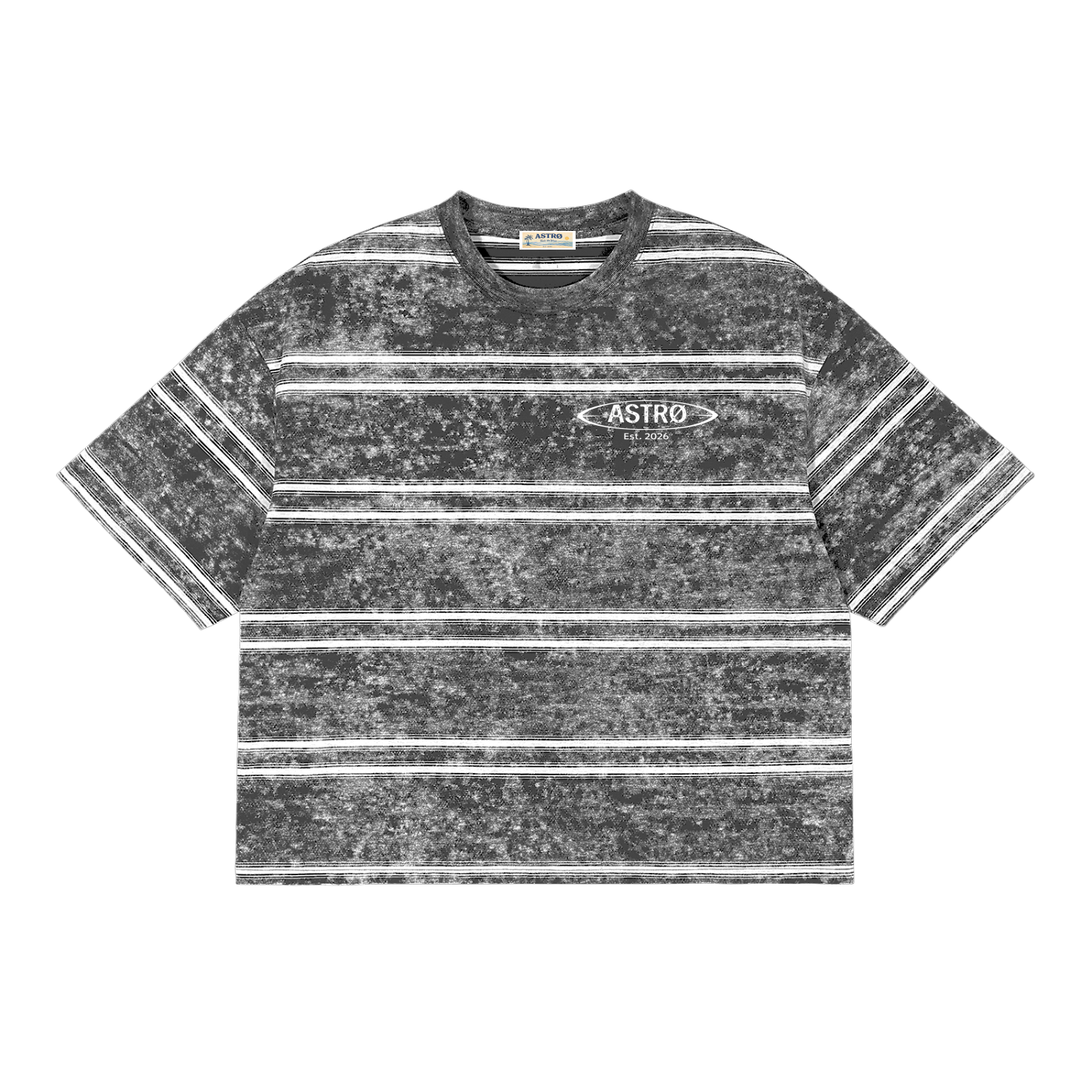 Snow Washed Striped Boxy T-Shirt