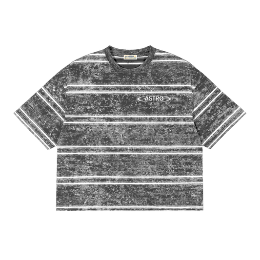 Snow Washed Striped Boxy T-Shirt
