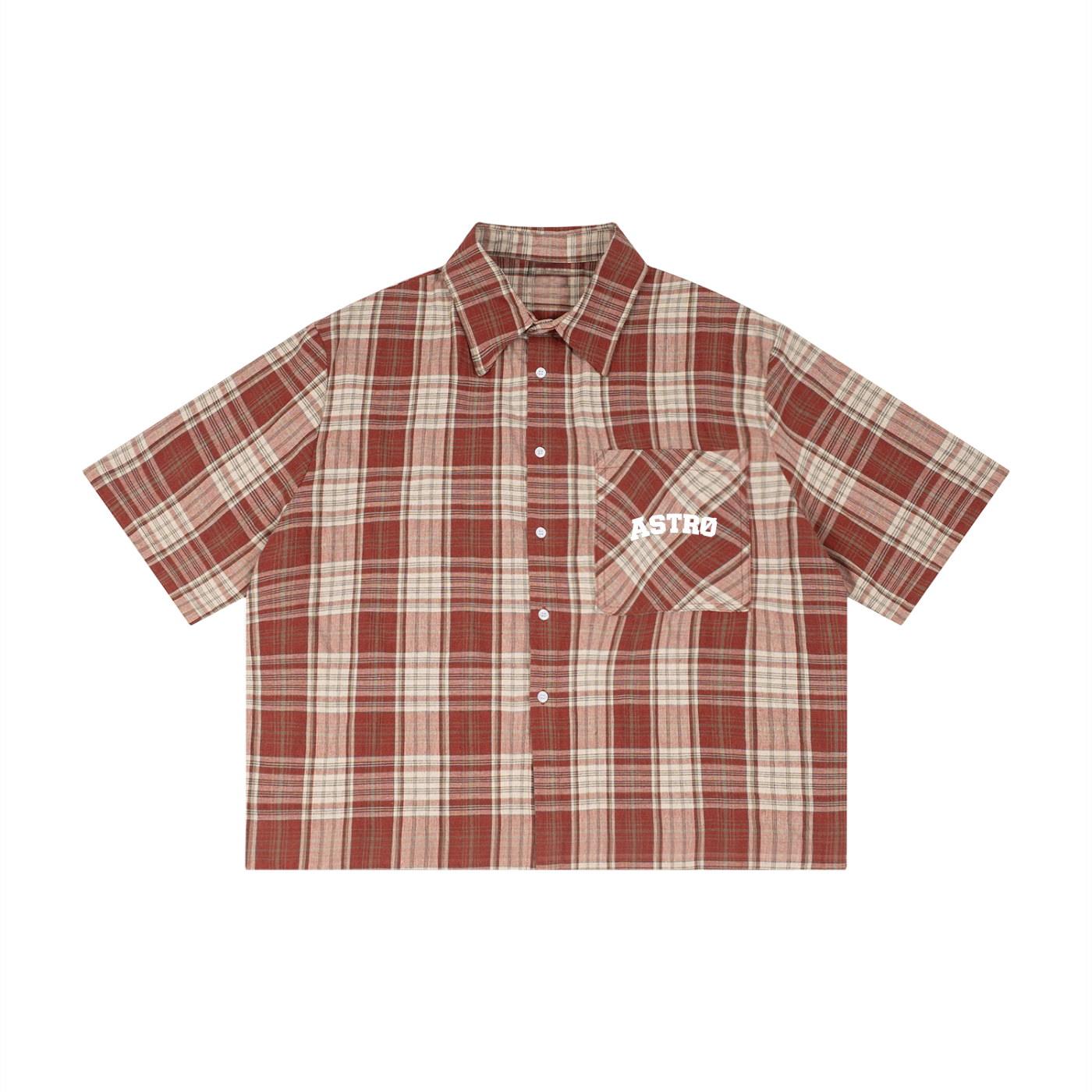 Unisex Plaid Boxy Short Sleeve Shirt