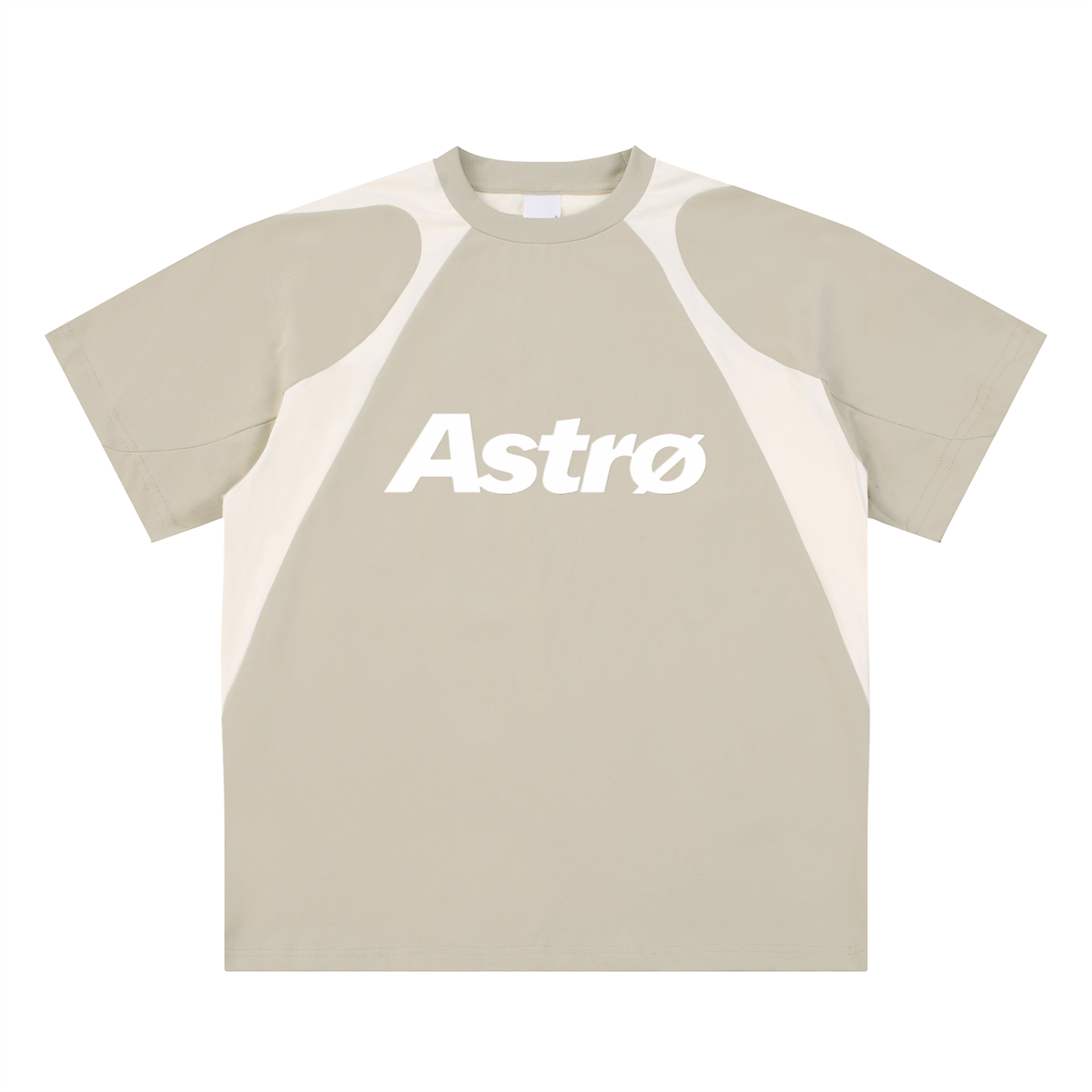 Contrast Panel Cotton T-Shirt