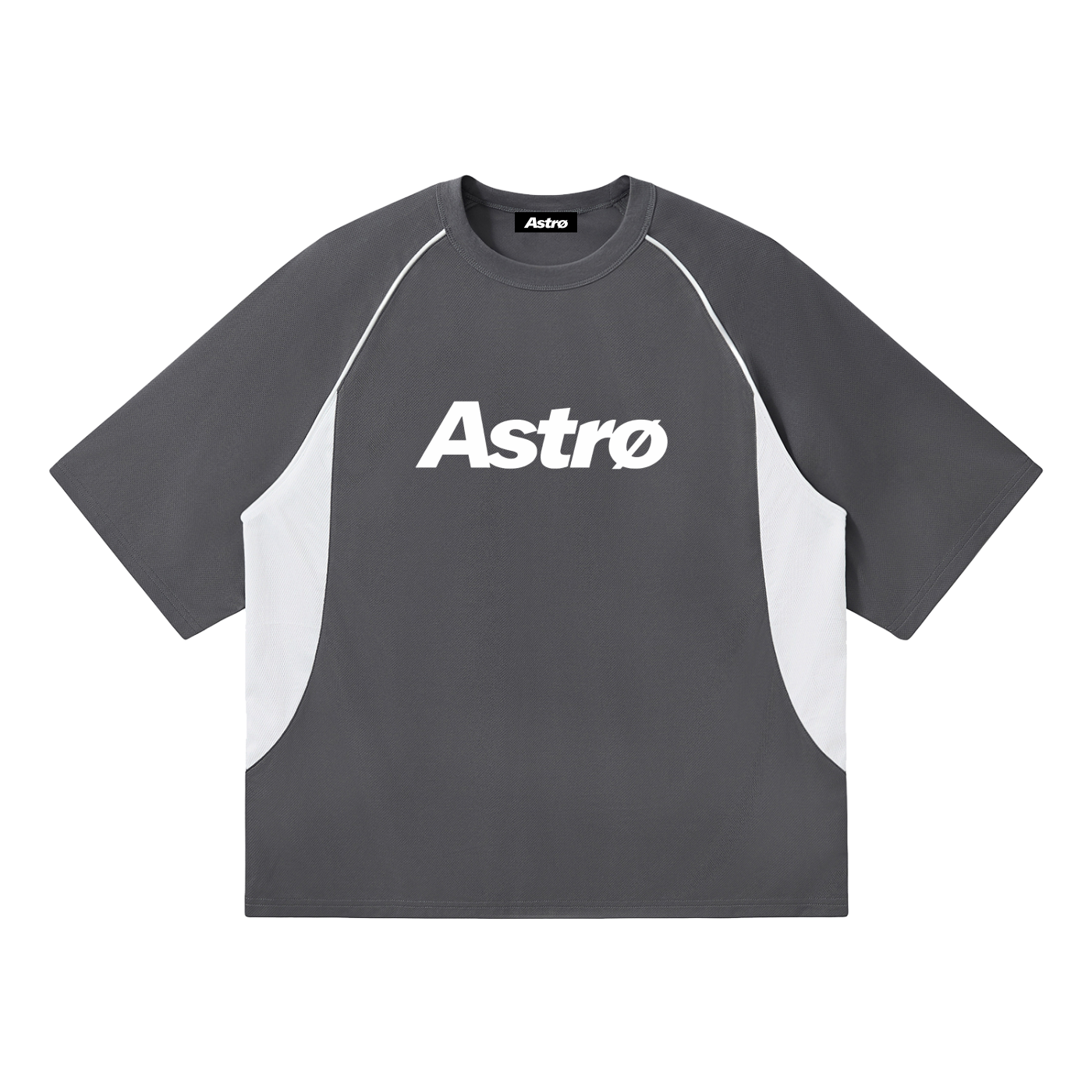 Contrast Piping Panel Raglan T-Shirt