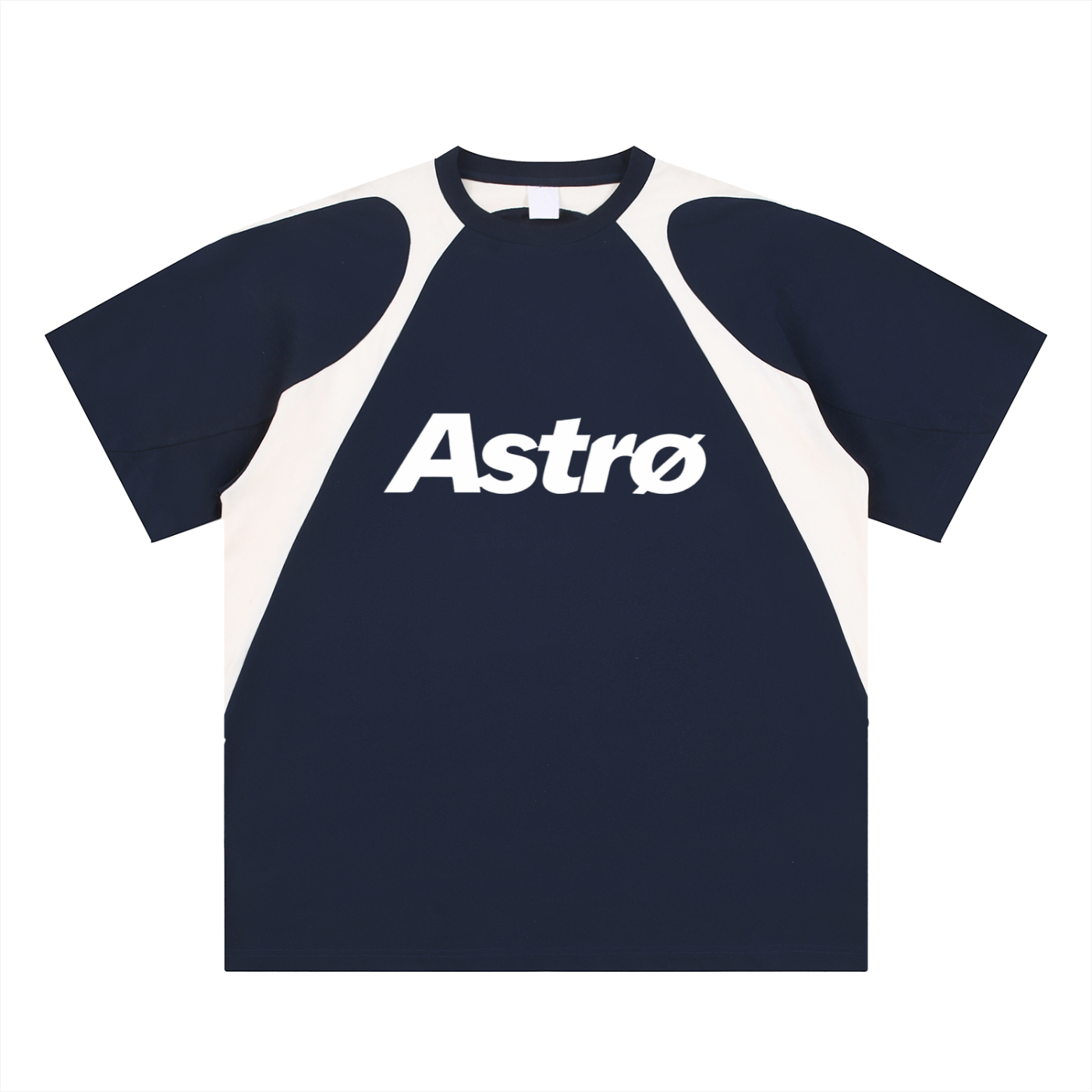 Contrast Panel Cotton T-Shirt