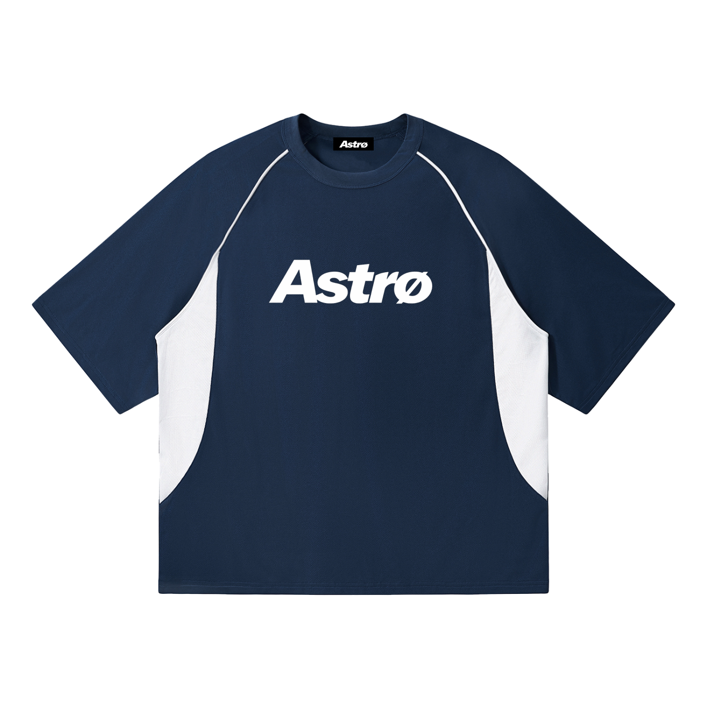 Contrast Piping Panel Raglan T-Shirt