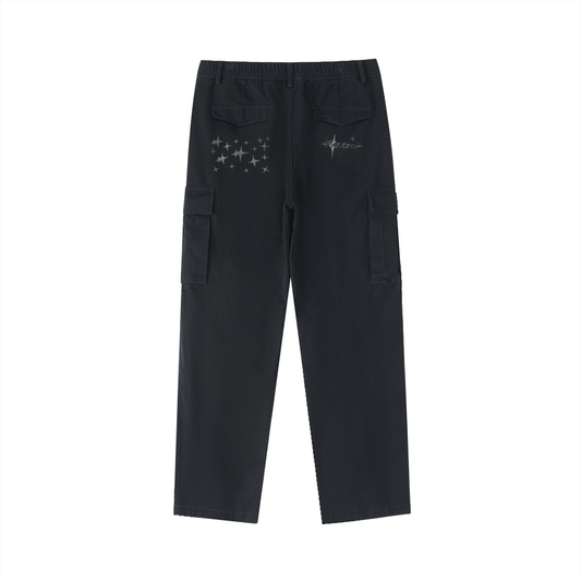 Cotton Elastic-Waist Cargo Pants