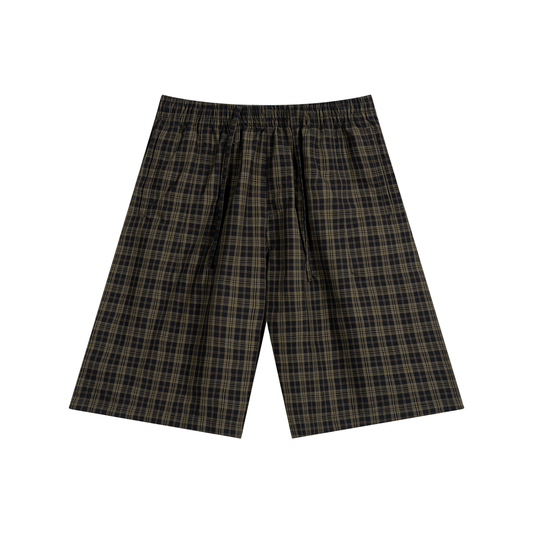 Unisex Plaid Wide Leg Shorts
