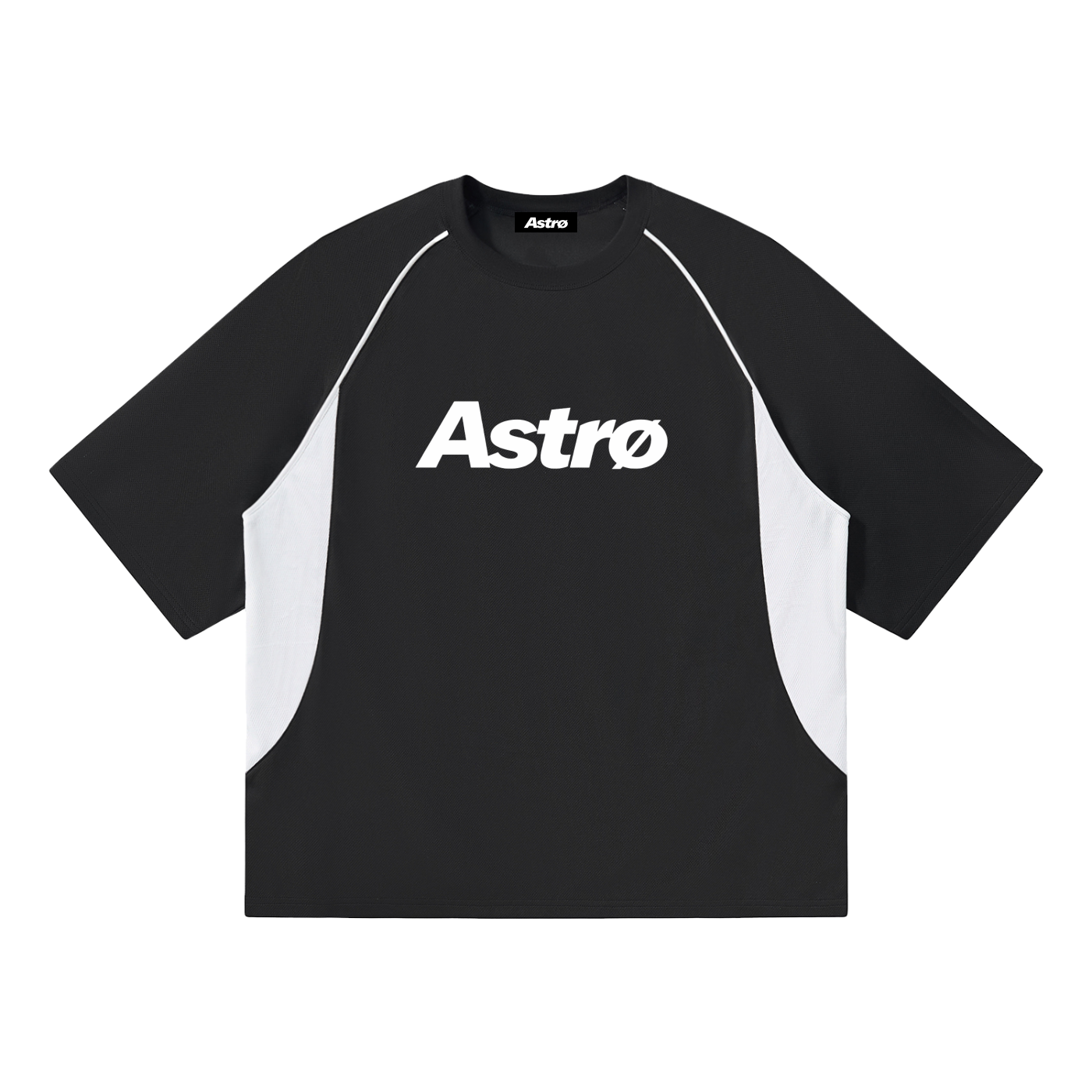 Contrast Piping Panel Raglan T-Shirt
